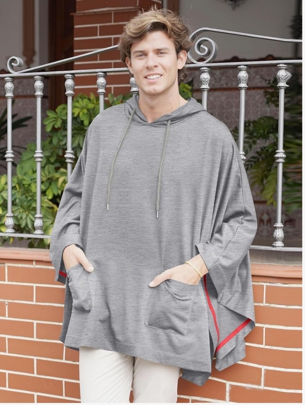 COOFANDY Cozy Unisex Hooded Tunic with Front Pockets SZ XXL